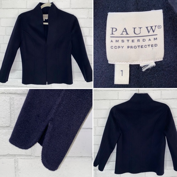 Pauw Amsterdam Jackets & Blazers - PAUW Amsterdam $1.2k Short Double Face Cashmere Blazer sz 1=Small EUC Dark Blue
